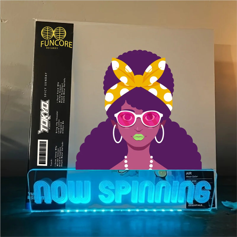 JamJack 'Now Spinning' LED Vinyl Record Display Stand